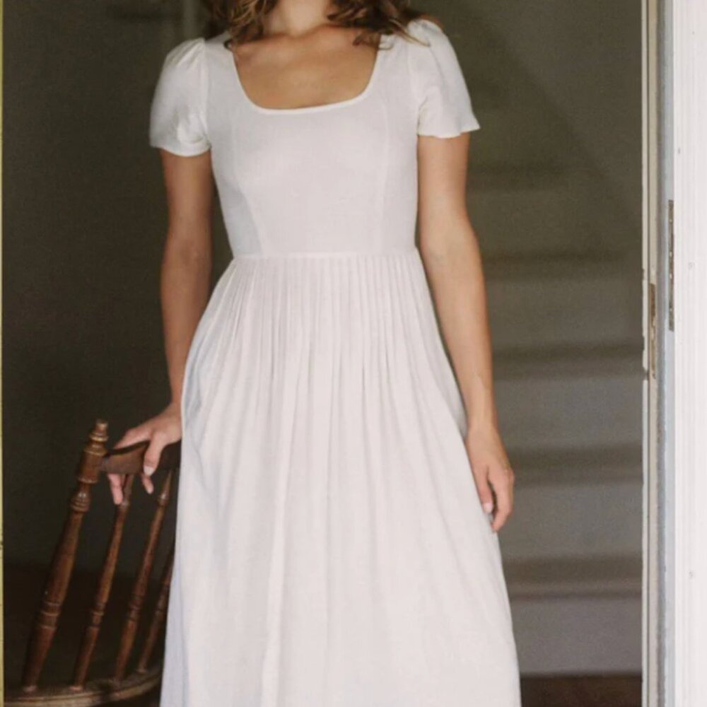 Christy Dawn Cream Midi Dress - L